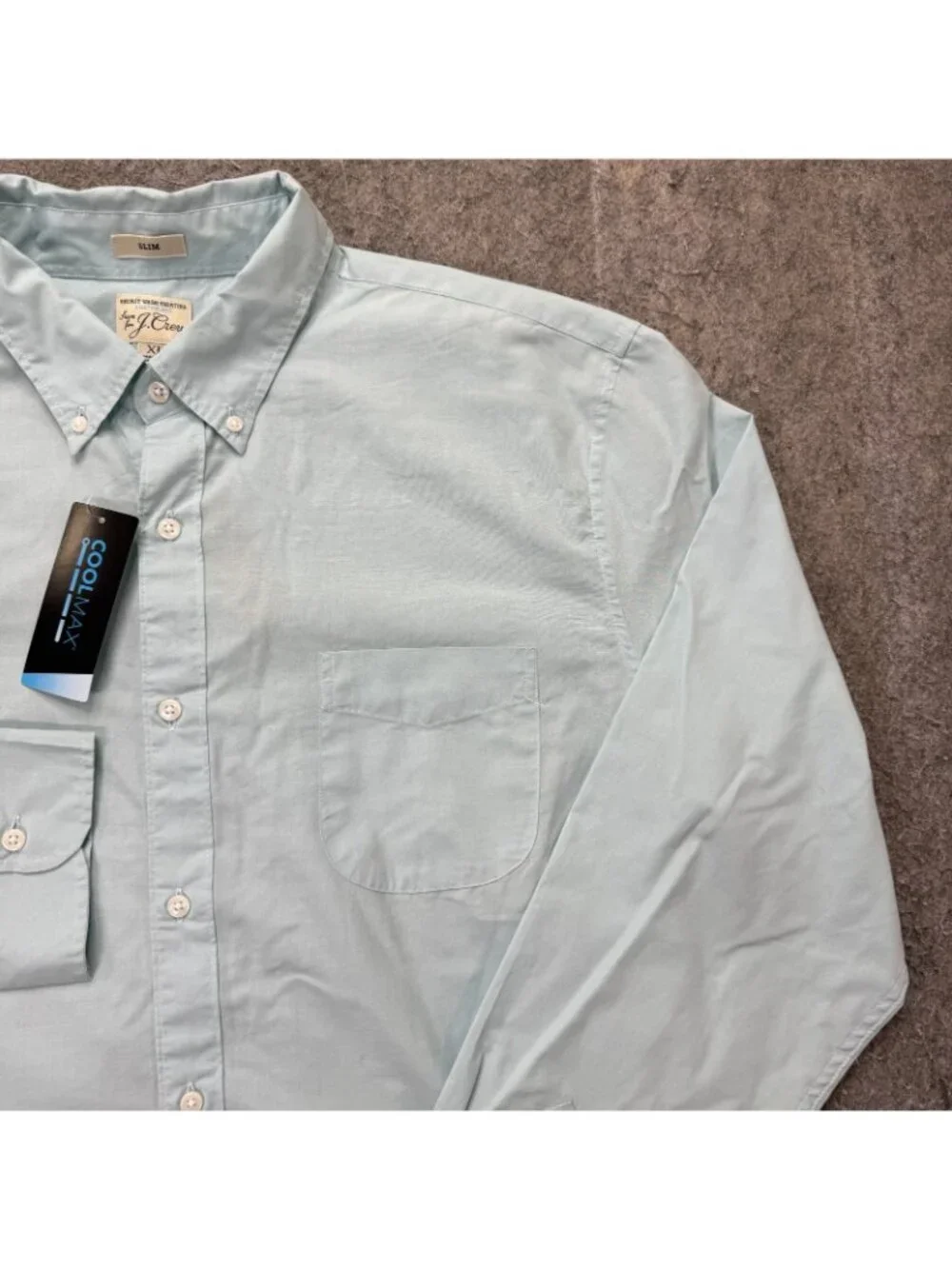 J.Crew Lightweight Button-Down Shirt Men XL Light Blue Slim Fit Performance